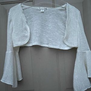 KnitWorks Girls Short Cream Cardigan